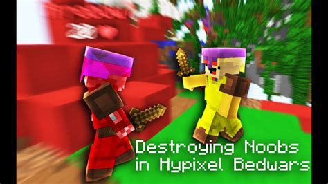 Destroying Noobs In Hypixel Bedwars Youtube