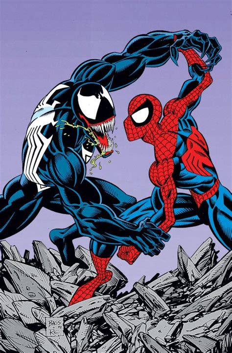 Venom And Spider Man By Mark Bagley Marvel Comics Vintage Spiderman