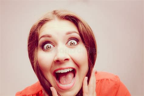 Funny Woman Being Shocked Stock Image Image Of Mouth 119626321