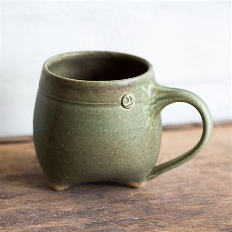 Green Tripod Mug By Illyria Pottery On Etsy Love The Shape Color