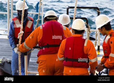 Rig Workers Are Transported On A Vessel To Offshore Rigs In The South