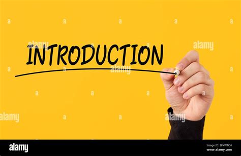 Introduction Presentation Concept Male Hand Draws A Line Under The