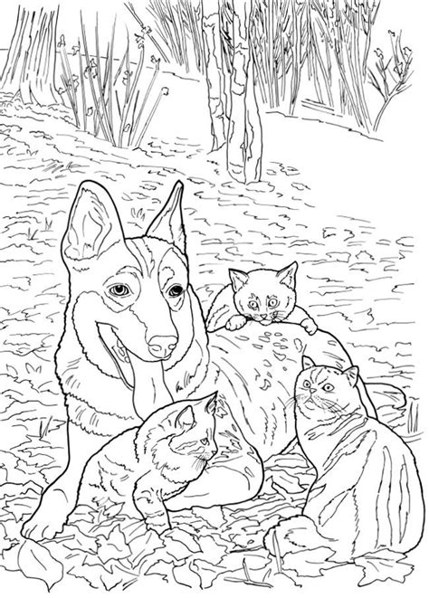 5 Cats And Dogs Coloring Pages Dog Coloring Book Dog Coloring Page