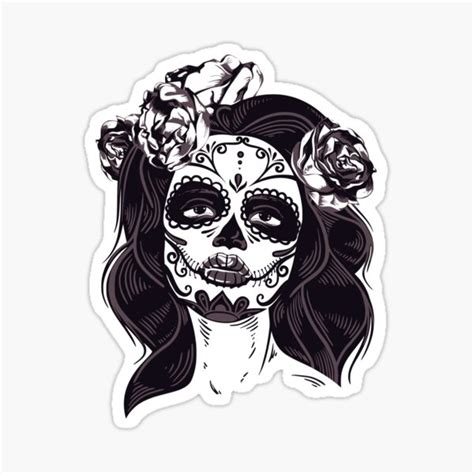 Sugar Skull Girl Sticker For Sale By Thebestmerchies Redbubble