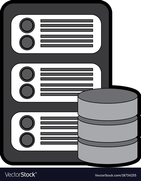 Server With Database Web Hosting Icon Image Vector Image