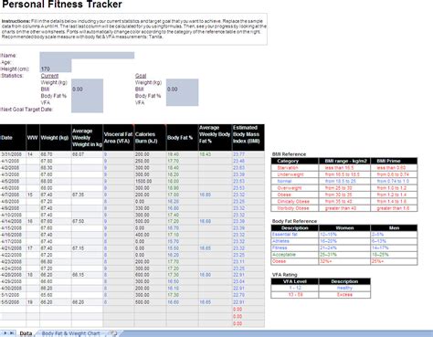 Excel Gym Training Template ~ Excel Templates