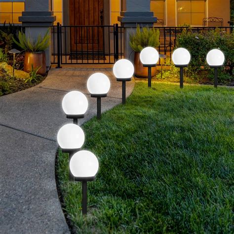 Solar Lights Outdoor Led Globe Yard Patio Walkway In Ground Spike