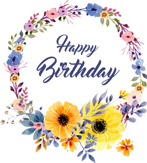 Birthday Floral Vector Png Birthday Floral Birthday Psd Background