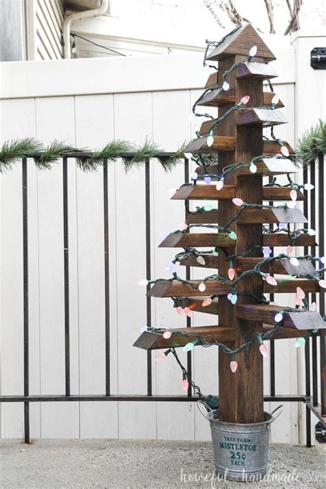 Diy Outdoor Christmas Trees With Lights Houseful Of Handmade