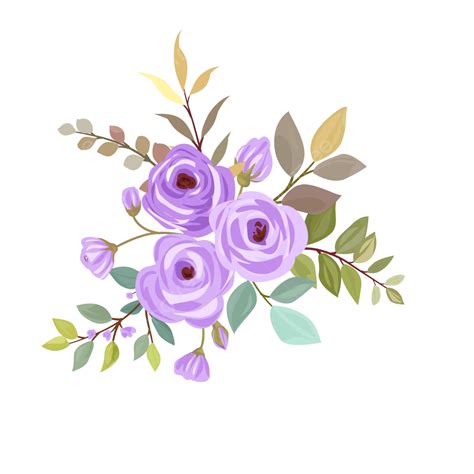 watercolor purple roses bouquet wedding fabric textile greeting card wallpaper banner sticker