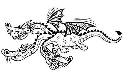 Cartoon Dragon Line Art Illustration Templatemonster