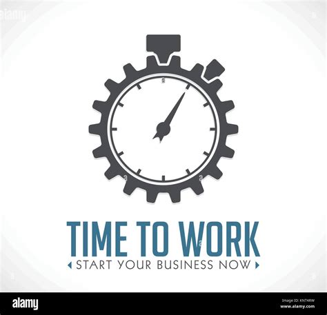 Logo Time To Work Start Your Business Now Stock Illustration