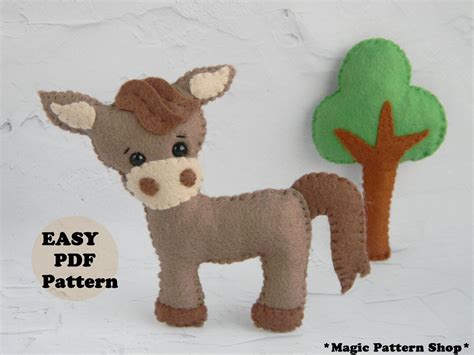 Horse Felt Pdf Pattern Felt Horse Ornament Pattern Horse Sewing Pattern