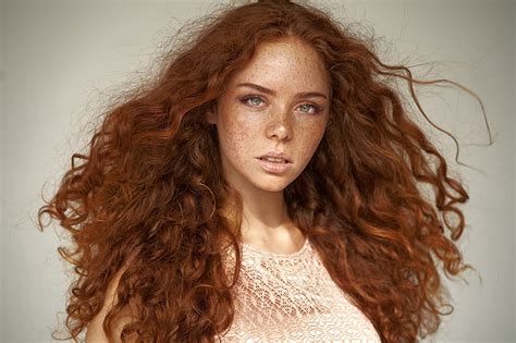 Redhead Girl Erica Alexander Vinogradov Cute Curls Hair Hd Wallpaper
