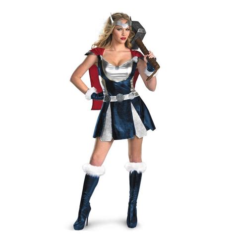 Thor Costume Women Girl Halloween Fancy Female Cosplay Costume With