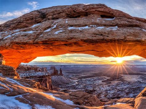 Mesa Arch Winter Sunrise Panorama Nature Photography By Colin D Young