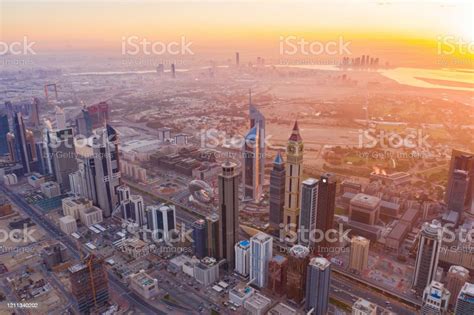 Aerial View Of Dubai Downtown Skyline United Arab Emirates Or Uae