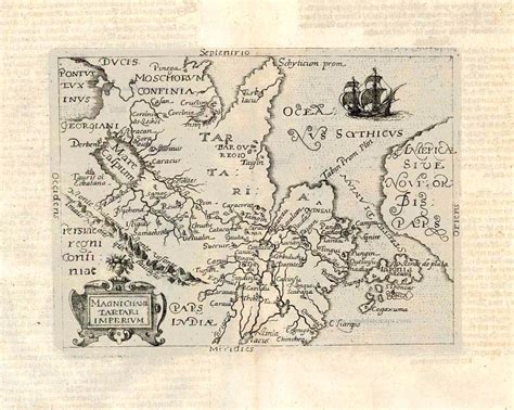 Old Antique Map Of Tartary By Giovanni Botero And Natalis Metellus Sanderus Antique Maps