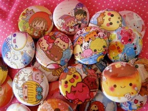 Kawaii Pinback Buttons Set Of 5 Japanese Party By Pandaloveshop