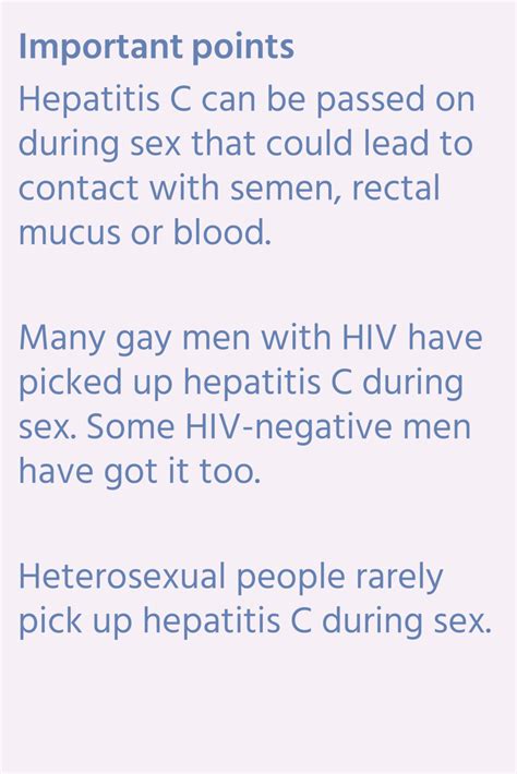 How Hepatitis C Is Passed On During Sex Aidsmap