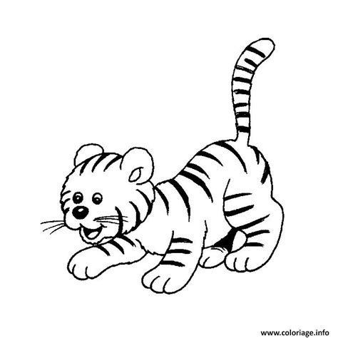 Coloriage Animaux Mignon Bebe Tigre Dessin Animaux Mignon à Imprimer