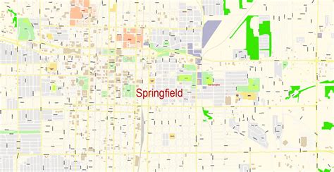 Usa Illinois Svg File City Street Map Of Springfield Drawing And Drafting