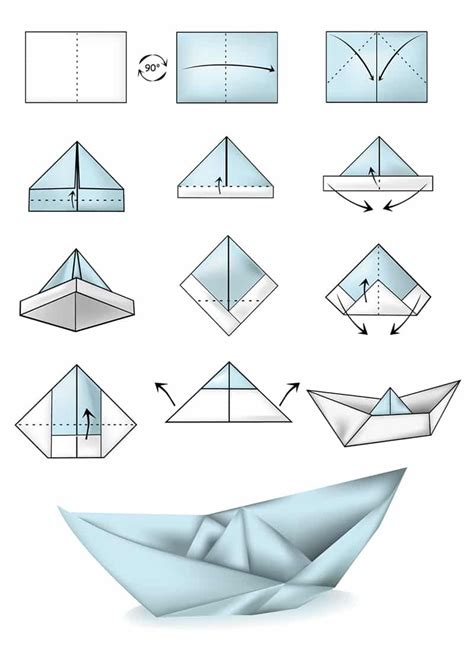 Сложить кораблик 7 лучших схем оригами пошаговые инструкции фото и