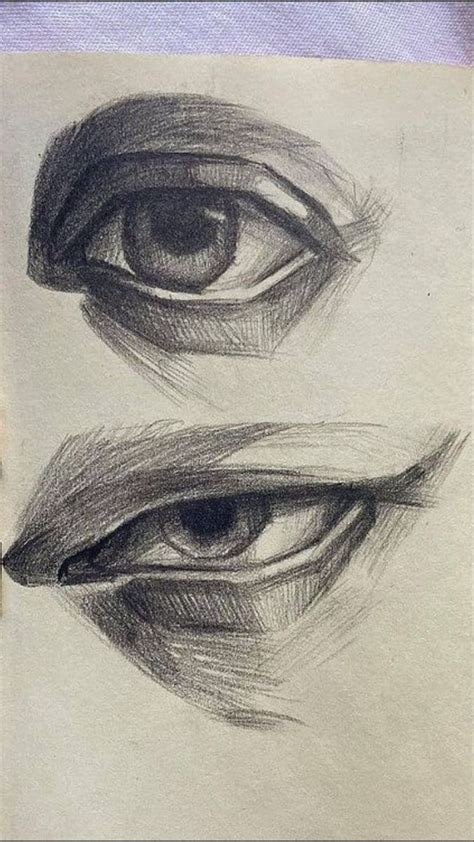 Three Different Types Of Eyes Are Shown In This Drawing Technique And