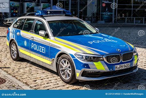 German Police Car Parked In The Street In Munich Germany September 6