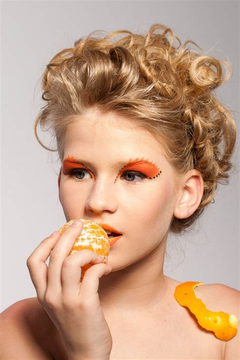 Free Images : woman, fruit, orange, portrait, model, fashion, lip