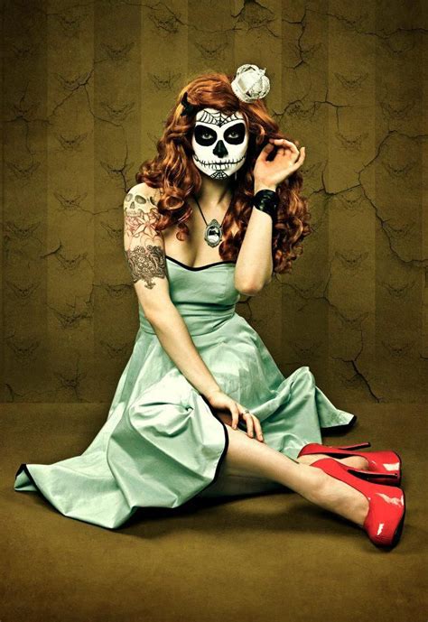 Candy Skull Pinup Day Of The Dead Girl Sugar Skull Girl Day Of The