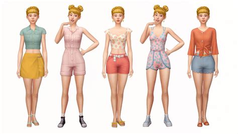 Teekalu Posts Tagged Ts4 Vanilla Lookbook In 2021 Sims 4 Clothing