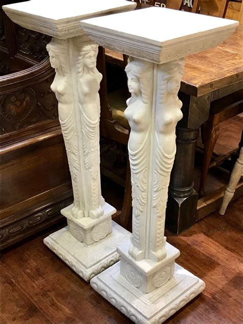 Pair Of Decorative Marble Pedestal Stands Decorative Antiques