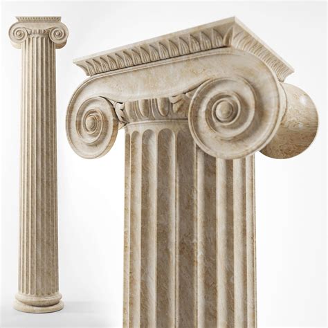 Ionic Column 3d Model Decorative Plaster Ionic Column Column
