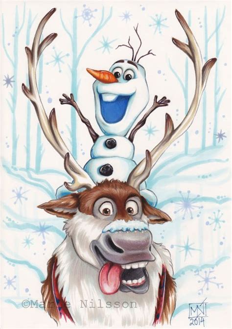 Sven And Olaf Frozen Print By Artbykattvalk On Etsy Kr6500