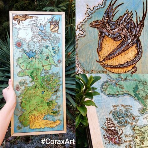 Game Of Thrones Mapwesteros Mapseven Kingdoms Mapice And Etsy