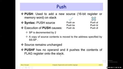 Intro To Stack Push Pop In 8086 Assembly Language With Examples