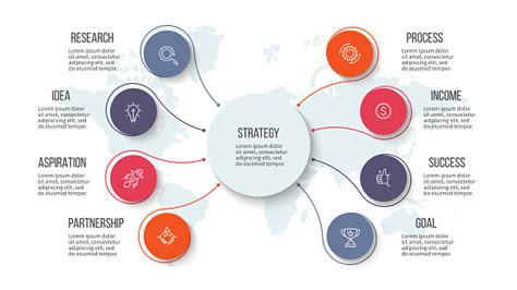 Organization Chart With 8 Options Vector Template Stock Illustration