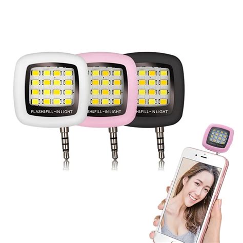 1PCs Universal Mobile Phone Portable Clip Led Selfie Lamp Ring Beauty