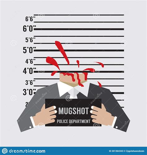 Man Prisoners Were Executed With Beheading Mugshot Vector Stock Vector