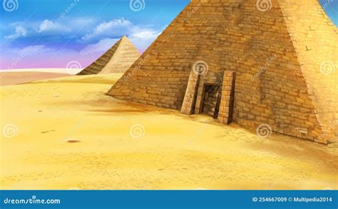 Egyptian Pyramids Of Giza Illustration Stock Illustration