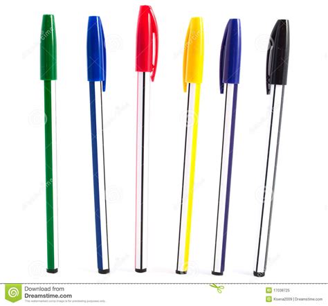 Pens Of Different Colors Stock Image Image Of Isolated 17038725