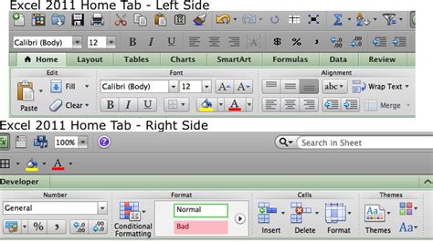 How To Ribbon Home Tab Comparison Excel 2010 Windows And 2011 Mac