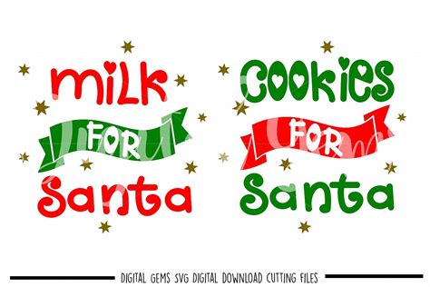 Cookies and Milk for Santa SVG / DXF / EPS / PNG files (43991) | SVGs