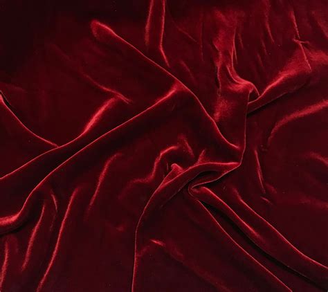 Iridescent Brick Red Silk Velvet Fabric Etsy