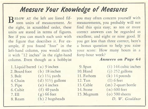 Things Your Grandmother Knew Measure Your Knowlegde Of Measures Units