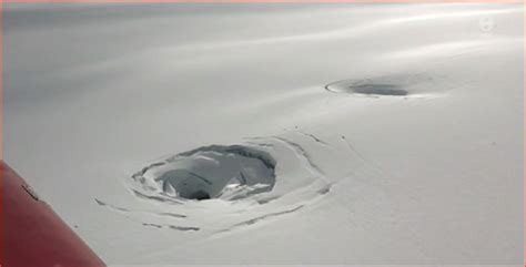 Massive Holes In The Ice Caused By Violent Volcanic Eruption Open Up In
