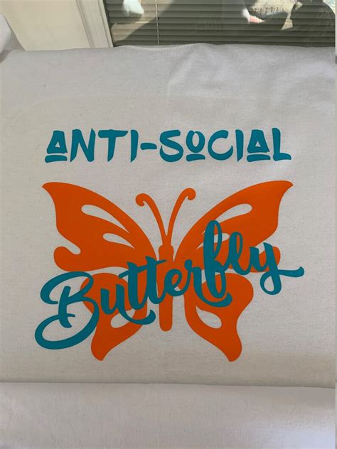 Anti-Social Butterfly Design SVG PNG JPG | Etsy