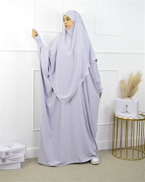 Abaya Khimar Set Medina Light Grey Ina Collection