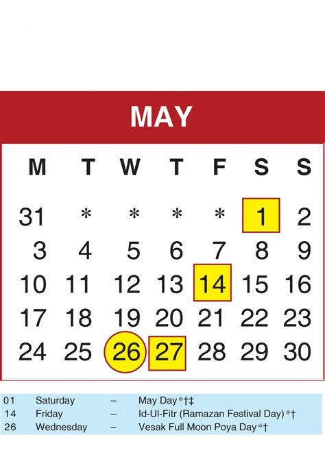 Sri Lanka Calendar 2021 May Creations Arena